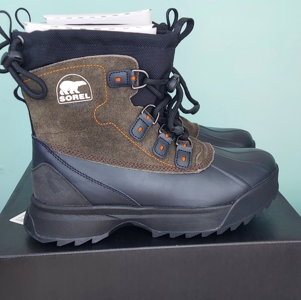 Sorel Scout 87 Black/Quarry Waterproof Men's Winter Boots Size 9 NWT